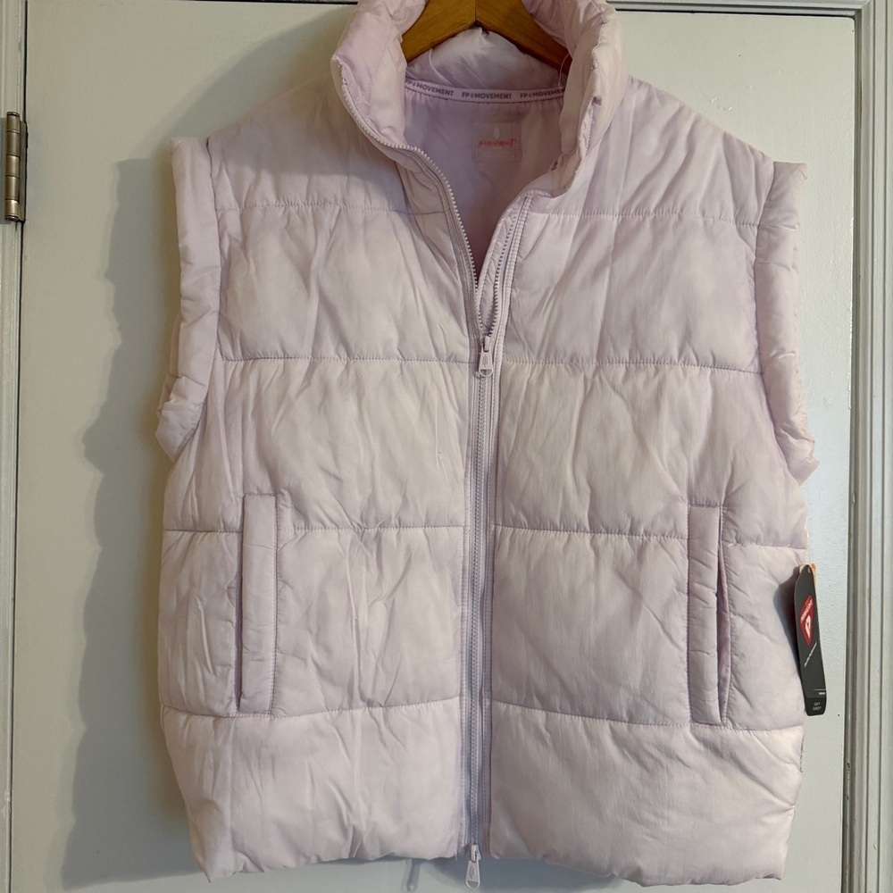 Nwt Free People Movement Bubble Puffer Full Zip Vest Pink Rose Quartz $148 XS